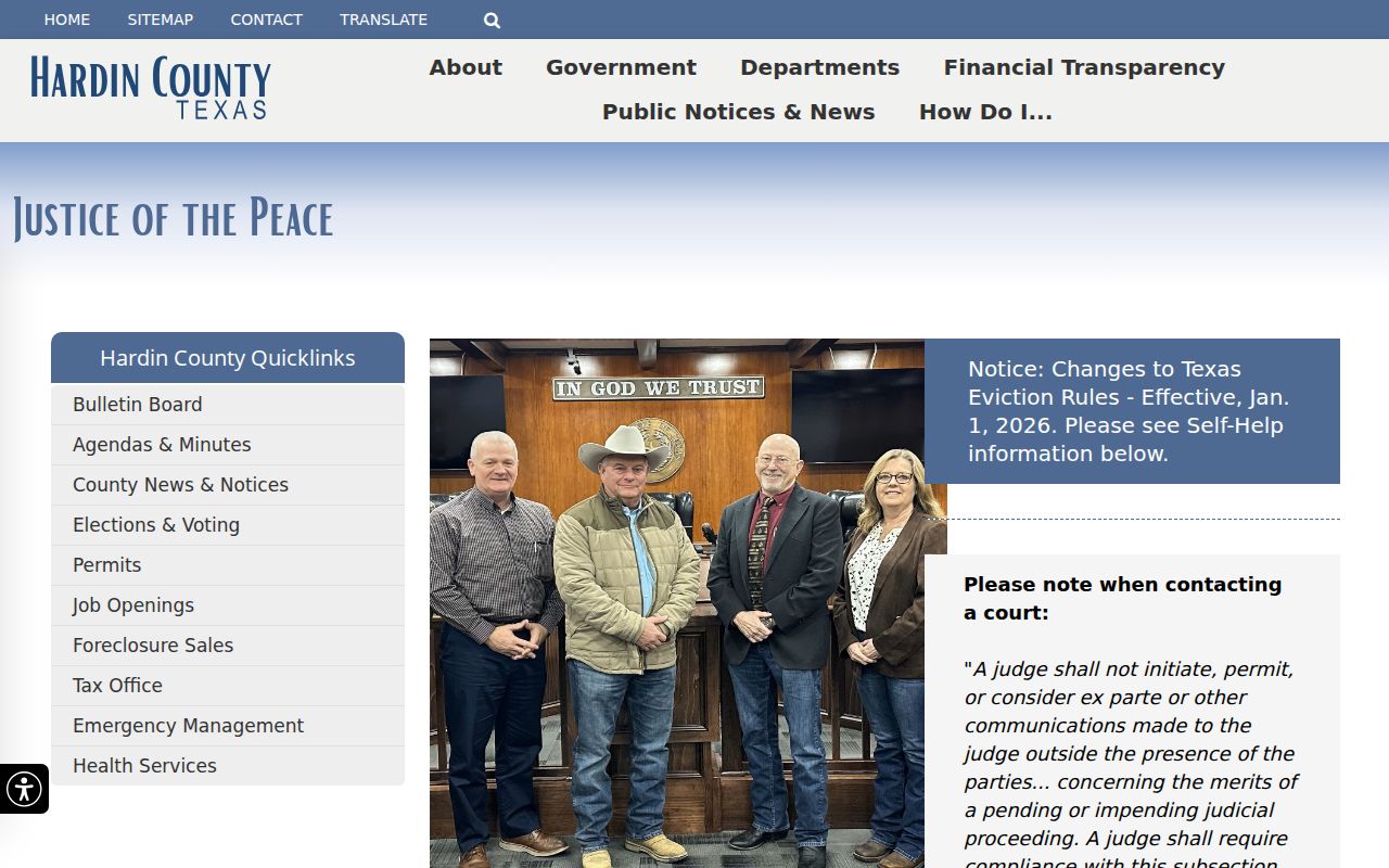 Hardin County bench warrant records: six JP precinct court directory