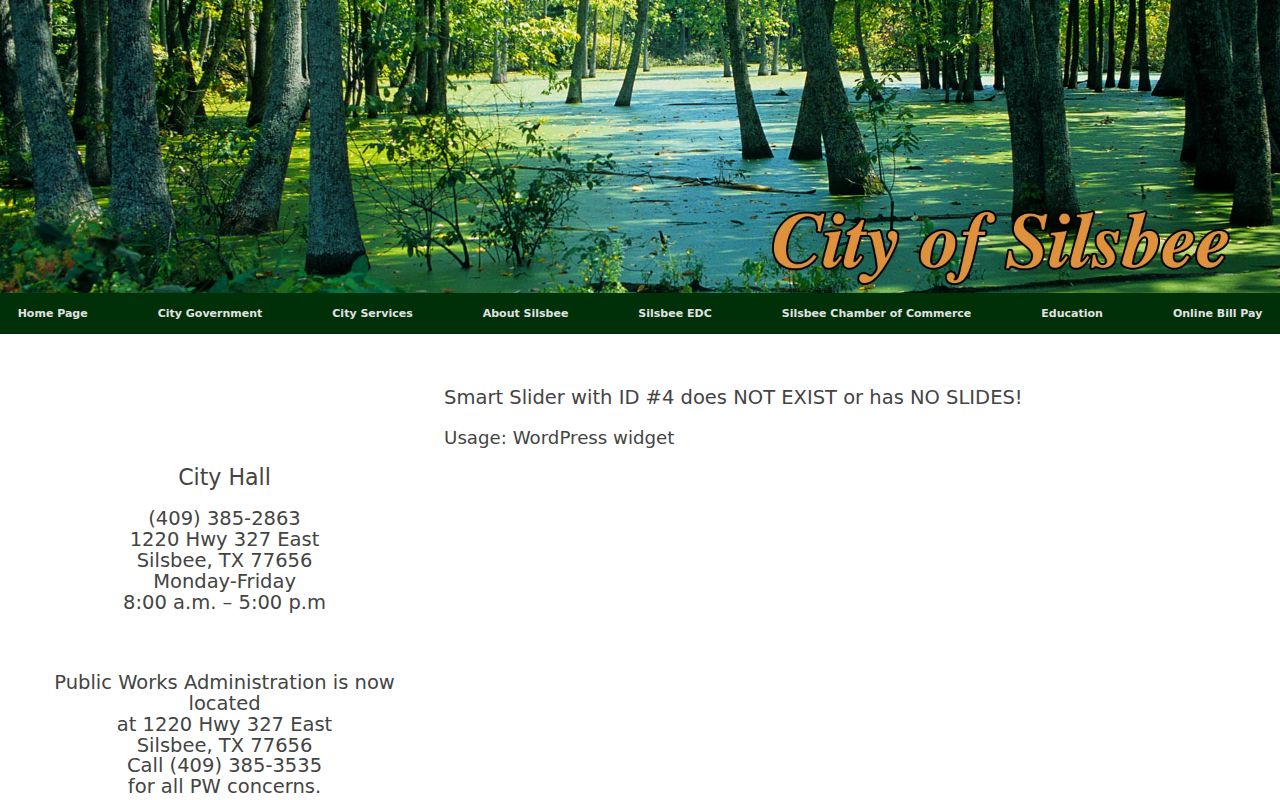 Hardin County warrant records: Silsbee City Hall public-service directory